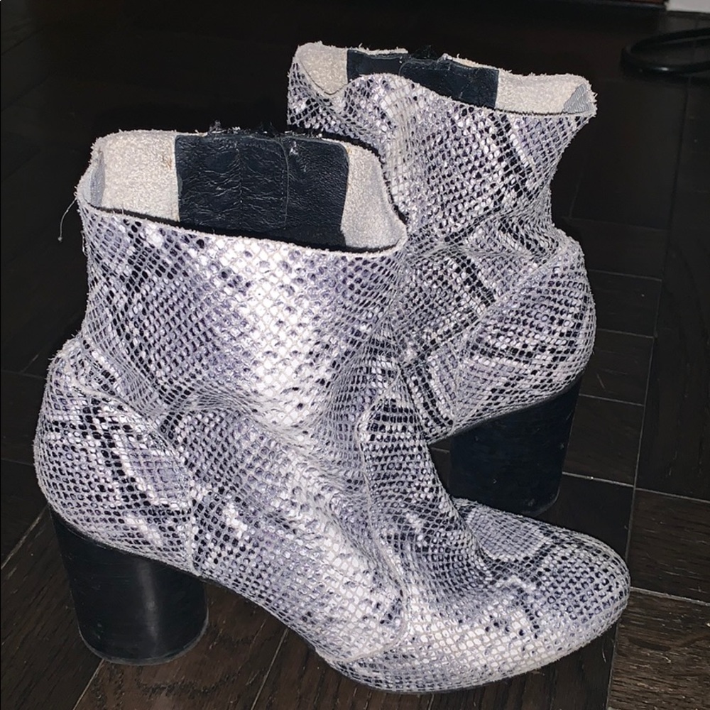 Snake skin booties